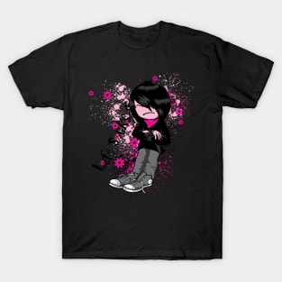 Cute Emo Boy Life Sucks T-Shirt